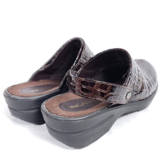 Ingaro Slide Mule Clog Women's Size 6.5 Brown Croc Embossed - Picture 8 of 9